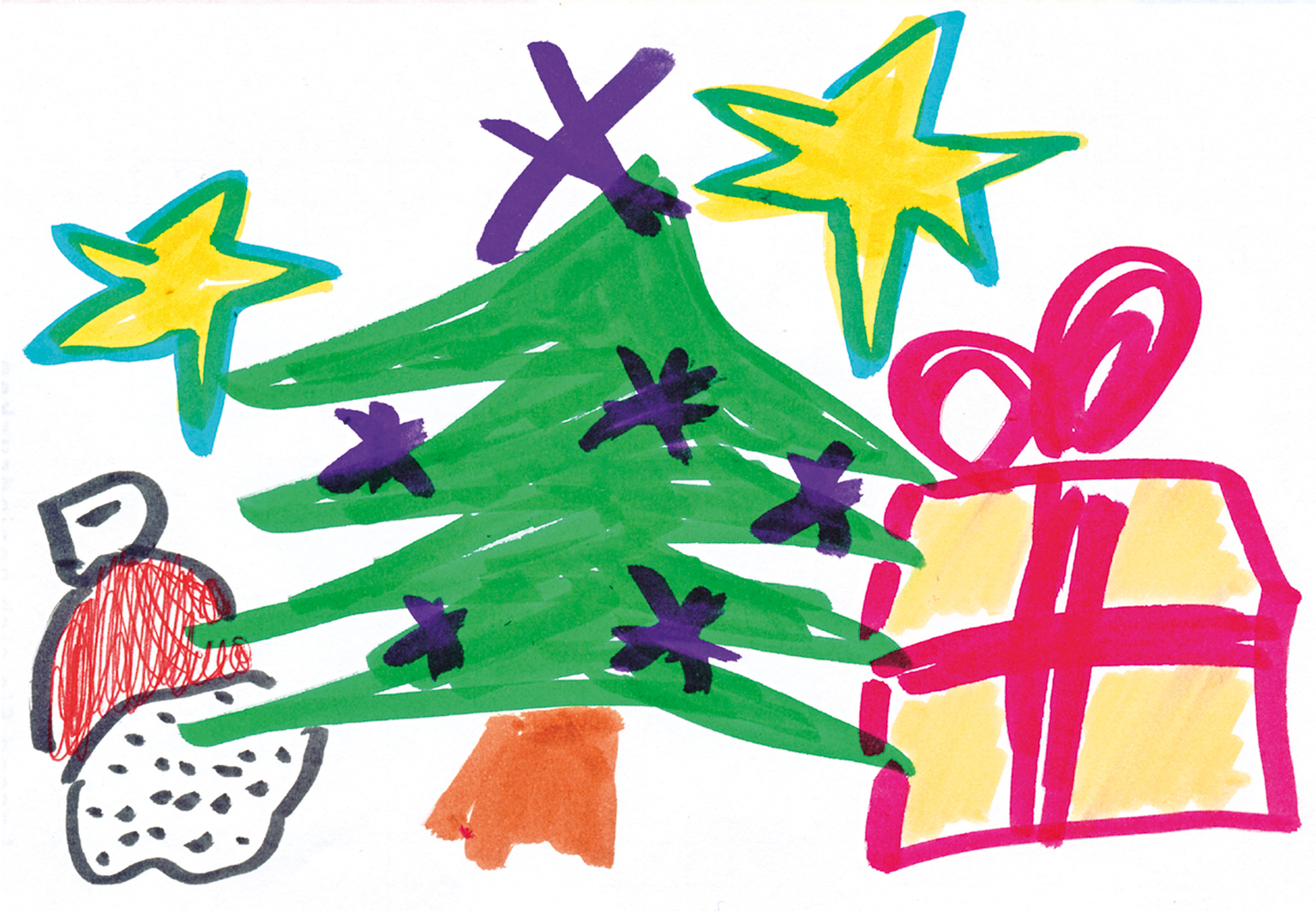 Kinder malen Weihnachtswunsch