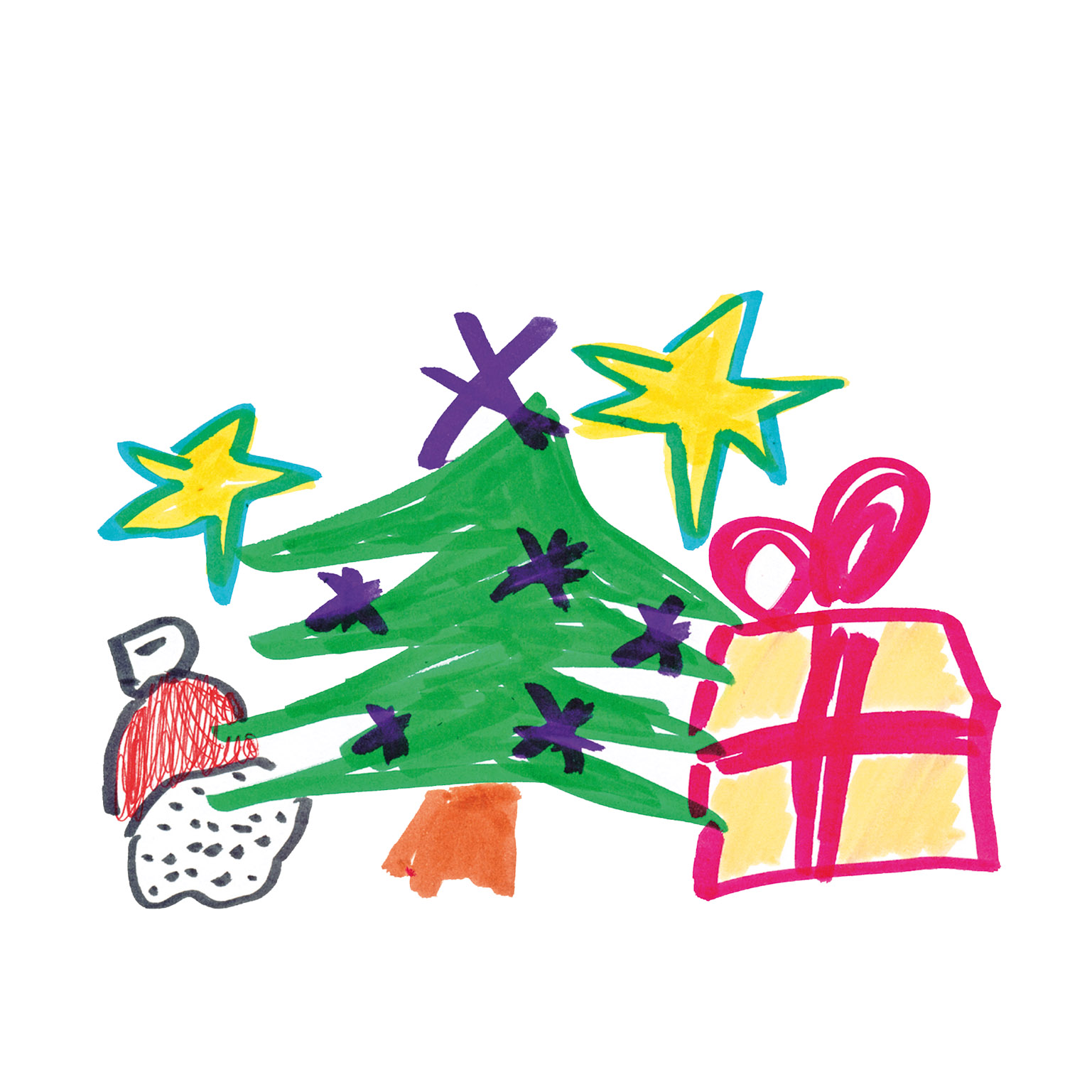 Kinder malen ihren Weihnachtswunsch