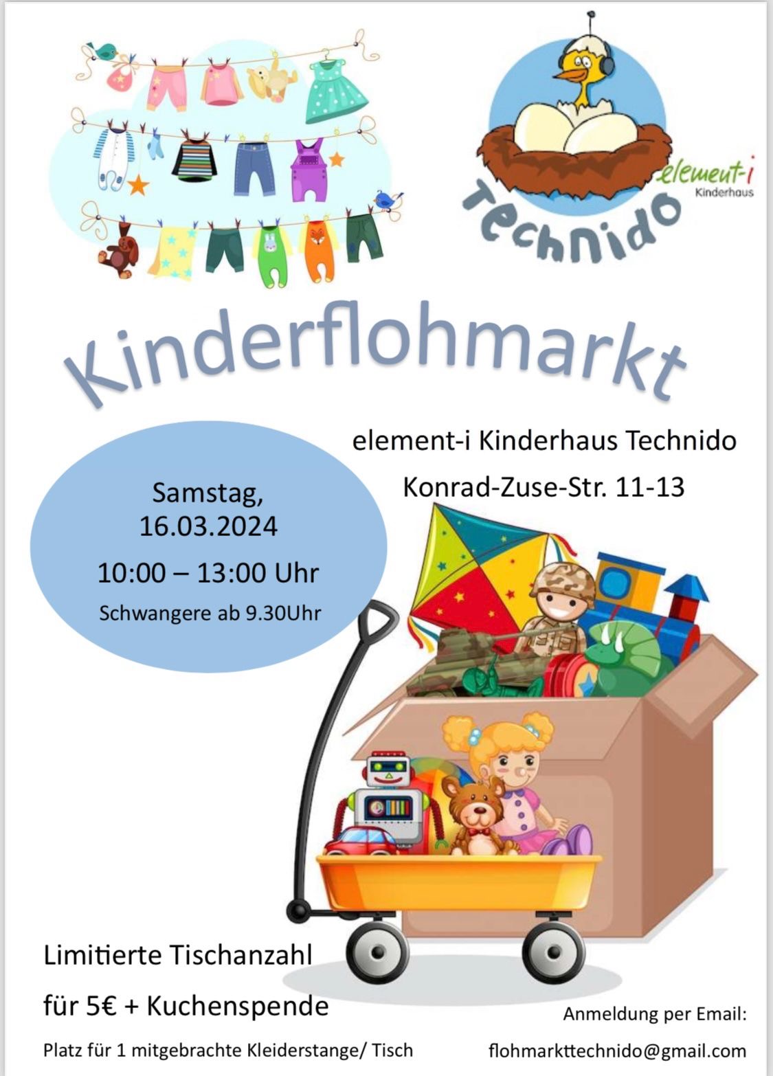 Kinderflohmarkt Element-i Kinderhaus Technido | KA-Oststadt