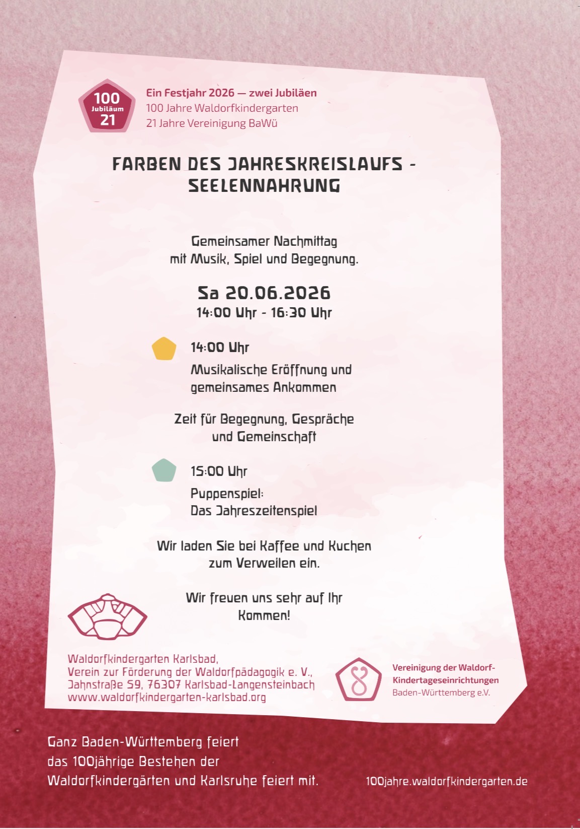 Gemeinsamer Nachmittag mit Musik, Spiel und Begegnung im Waldorfkindergarten Karlsbad