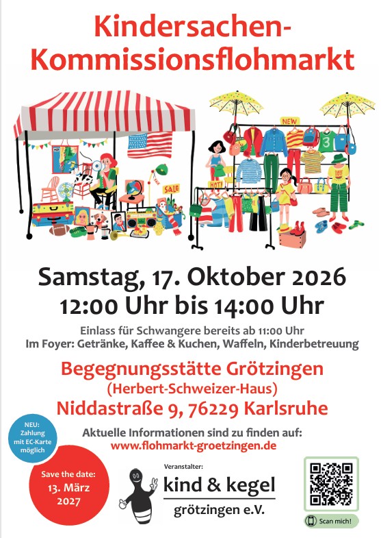 Kindersachen-Kommissionsflohmarkt, Kind und Kegel Grötzingen e.V.